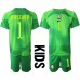 Brasilien Alisson Becker #1 Målvakt Replika Babykläder Borta matchkläder barn VM 2022 Korta ärmar (+ Korta byxor)